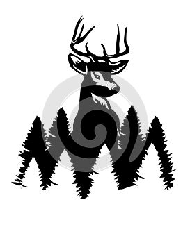 Vector Deer and Trees