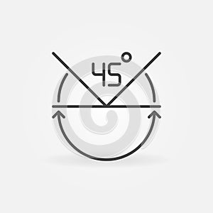 Vector 45 degrees concept icon in thin line style