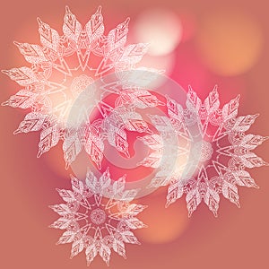 Vector delicate lace round pattern