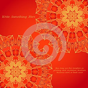 Vector delicate lace round pattern