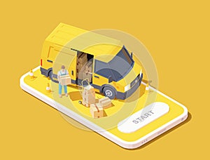 Vector delivery service app illustration