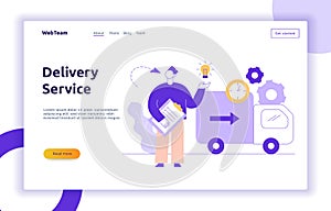 Vector delivery service design concept web banner