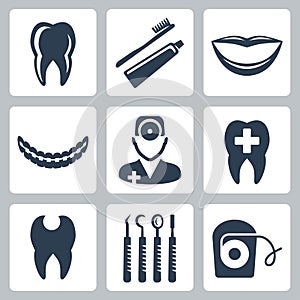 Vector dental icons set