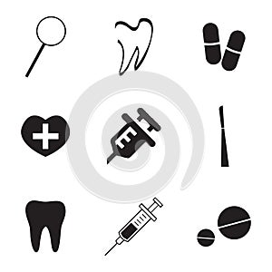Vector dental icons set