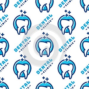 Vector dental label protection template illustration abstract seamless pattern background stomatology mouth graphic oral