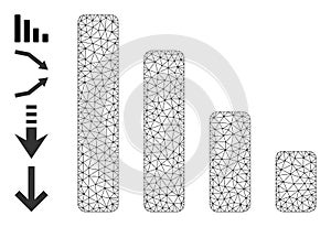 Mesh Network Descending Bar Chart Icon