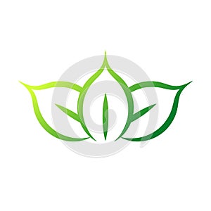 Vector design of an abstract green leaf icon. vector logo of a garden, plant, nature and ecology