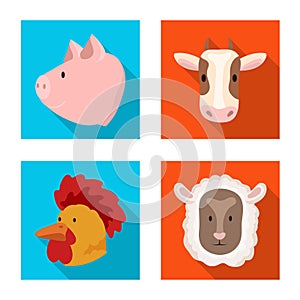 Vector design of agriculture and breeding symbol. Collection of agriculture and organic stock symbol for web.