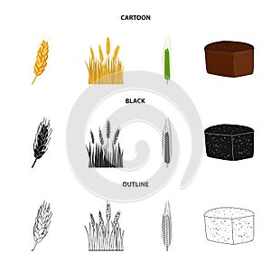 Vector design of agriculture and farming icon. Set of agriculture and plant stock vector illustration.