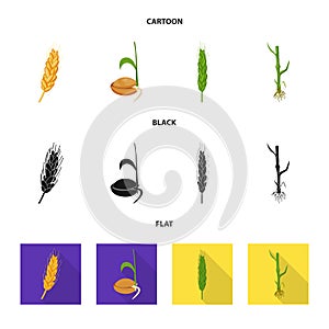 Vector design of agriculture and farming logo. Set of agriculture and plant vector icon for stock.