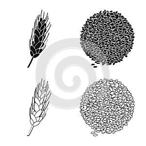 Vector design of agriculture and farming logo. Set of agriculture and plant vector icon for stock.