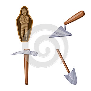 Vector design of archaeology  and historical icon. Collection of archaeology  and excavation stock vector illustration.