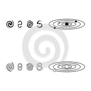 Vector design of astronomy and technology logo. Collection of astronomy and sky vector icon for stock.