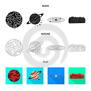 Vector design of astronomy and technology symbol. Collection of astronomy and sky stock symbol for web.