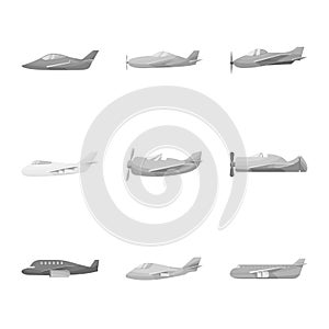 Vector design of aviation and airline symbol. Set of aviation and airways stock symbol for web.