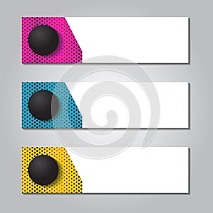 Vector design Banner backgrounds in three different colors