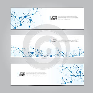 Vector design Banner network technology medical background.