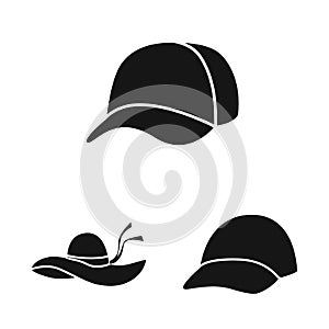 Vector design of beanie and beret sign. Collection of beanie and napper stock symbol for web.