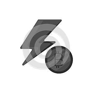 Vector design Blockstream Bitcoin Lightning network logo