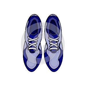 vector design blue shoes view from the top