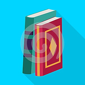 Vector design of book and text icon. Collection of book and encyclopedia  stock symbol for web.