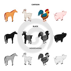 Vector design of breeding and kitchen  sign. Collection of breeding and organic  stock symbol for web.