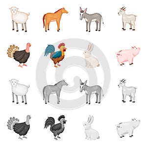 Vector design of breeding and kitchen sign. Collection of breeding and organic vector icon for stock.