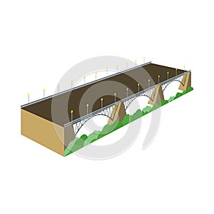 Vector design of bridge and building symbol. Collection of bridge and autobahn stock vector illustration.