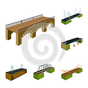 Vector design of bridgework and architecture logo. Set of bridgework and structure vector icon for stock.