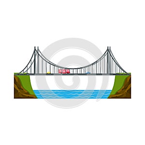 Vector design of bridgework and bridge icon. Set of bridgework and landmark stock vector illustration.