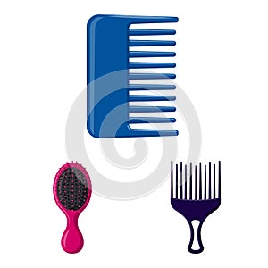 Vector design of brush and hair icon. Set of brush and hairbrush vector icon for stock. photo