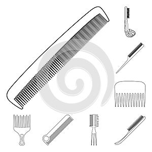 Vector design of brush and hair logo. Set of brush and hairbrush vector icon for stock.