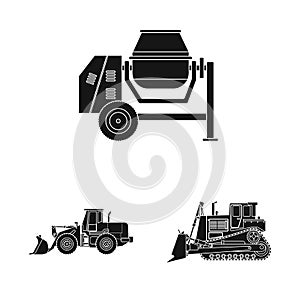 Vector design of build and construction icon. Collection of build and machinery vector icon for stock.