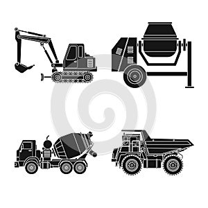 Vector design of build and construction icon. Set of build and machinery stock symbol for web.