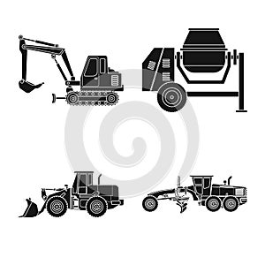 Vector design of build and construction icon. Set of build and machinery stock symbol for web.