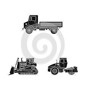 Vector design of build and construction sign. Collection of build and machinery stock vector illustration.