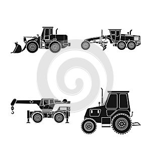 Vector design of build and construction symbol. Collection of build and machinery stock symbol for web.