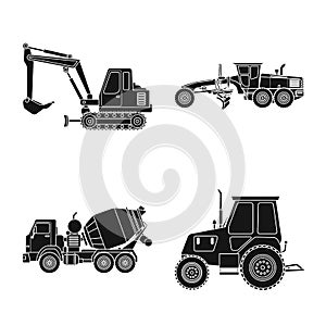 Vector design of build and construction symbol. Set of build and machinery stock vector illustration.