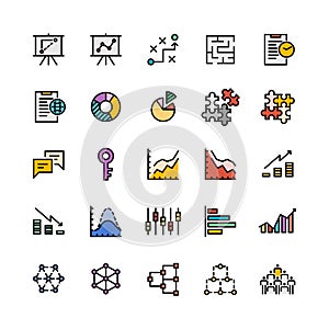 Vector design of business-related icon bundle