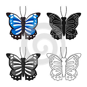 Vector design of butterfly and beauty symbol. Collection of butterfly and wildlife stock vector illustration.