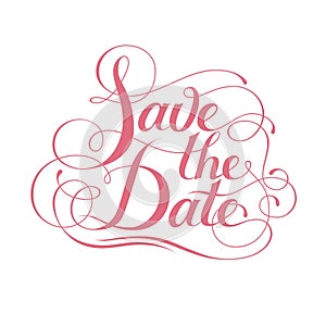 Vector design with calligraphic Save the date lettering.