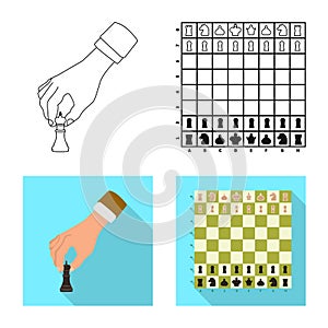 Vector design of checkmate and thin icon. Set of checkmate and target stock vector illustration.