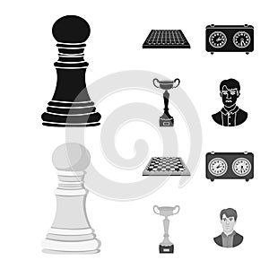 Vector design of checkmate and thin logo. Set of checkmate and target stock vector illustration.