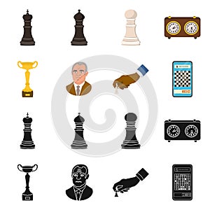 Vector design of checkmate and thin symbol. Set of checkmate and target stock vector illustration.