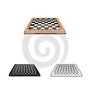 Vector design of chessboard and board logo. Set of chessboard and empty vector icon for stock.
