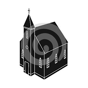 Isolated object of church and catholic sign. Collection of church and steeple vector icon for stock.