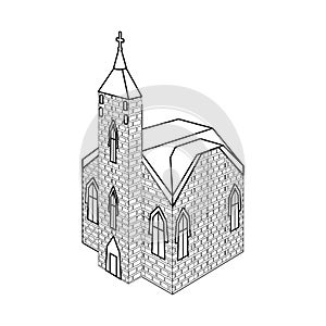 Isolated object of church and catholic symbol. Collection of church and medieval stock symbol for web.