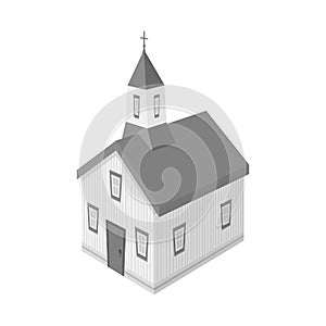 Vector design of church and christian sign. Set of church and steeple stock vector illustration.