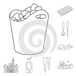 Vector design of clean  and wet  icon. Collection of clean  and purity vector icon for stock.