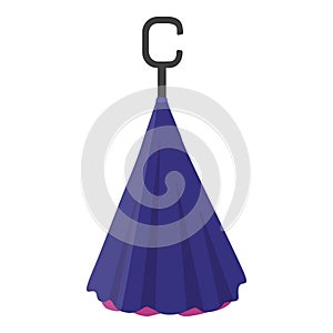 Closed blue umbrella vector illustration